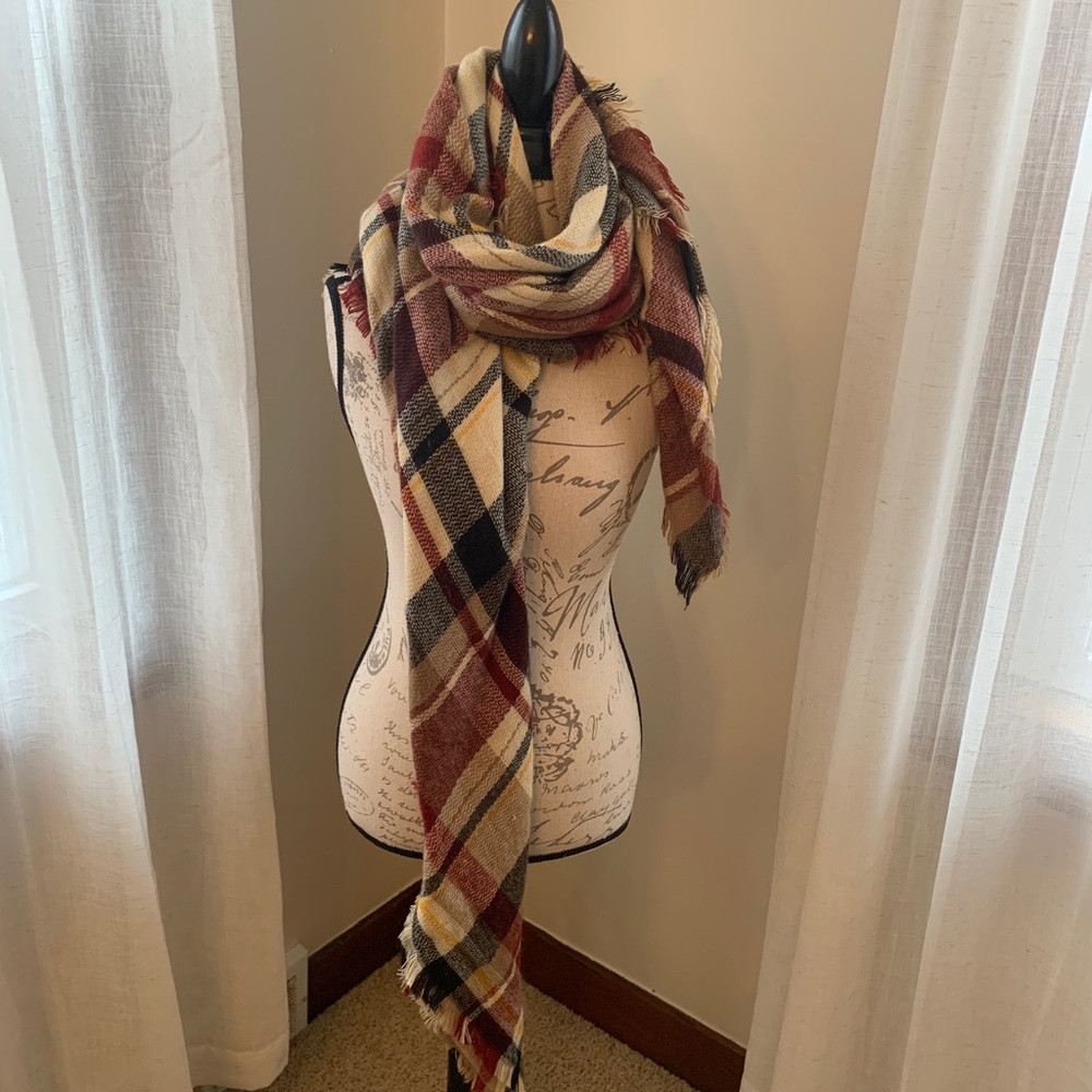Plaid scarf/ wrap